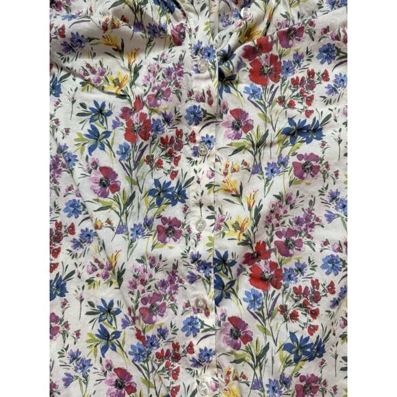 Woman Gap Puff Sleeve Shirt Floral Size Small - Picture 2 of 7